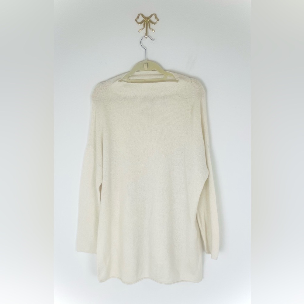 Ann Mashburn Sweater White Cream Knit Cashmere Neutral Minimalist‎